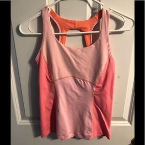 Lululemon tank with built-in bra and mesh detail